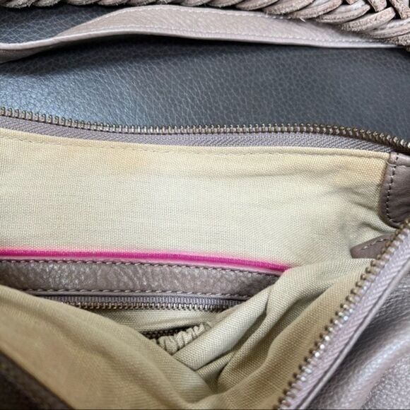 Elliot Lucca tan leather shoulder bag With Braided Handle. - Picture 5 of 8
